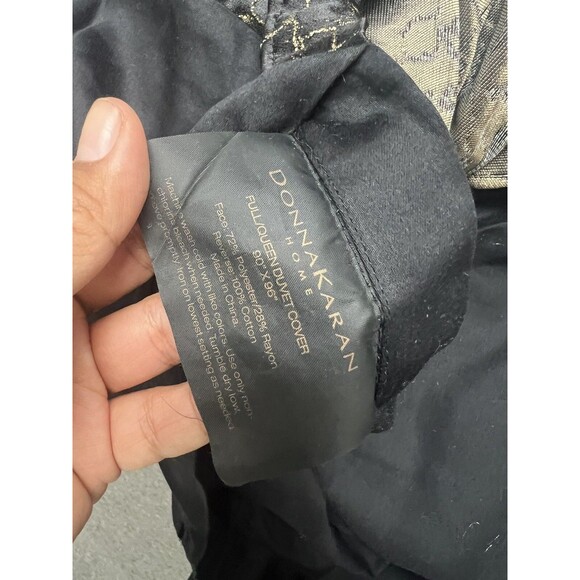 Donna Karan Black Onyx Full/Queen Duvet Cover + 2 Standard Shams + 2 Euro Shams - Picture 8 of 16